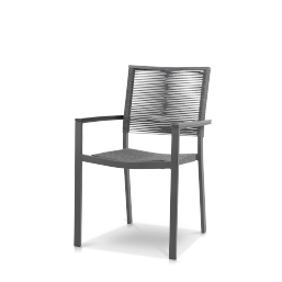 Dining Arm Chair Charcoal Rope